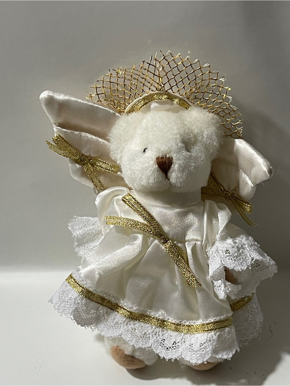 Vintage Handmade Dress Jointed Angel Teddybear Boyd or Precious Moments Style